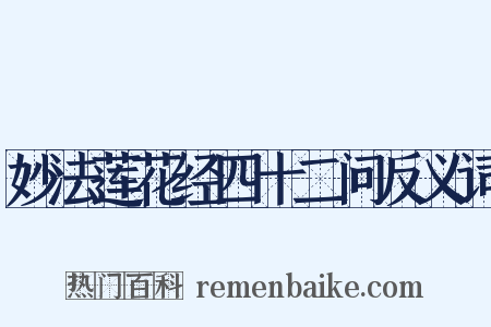 妙法莲花经四十二问反义词是什么意思的图片